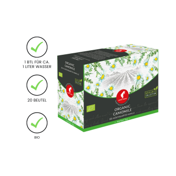 Preview: Julius Meinl Tee BIO Klostergarten Kamille Big Bag (1 Beutel für ca. 1 lt. Wasser), Kräutertee, 20 Teebeutel im Kuvert pro Packung